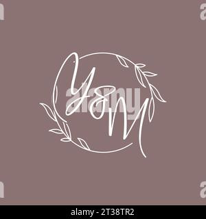 YM wedding initials monogram logo ideas vector graphic Stock Vector