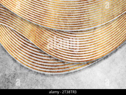 Grey and bronze grunge waves abstract background. Vector modern design Stock Vector