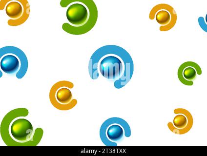Colorful glossy spheres abstract geometric background. Vector design Stock Vector
