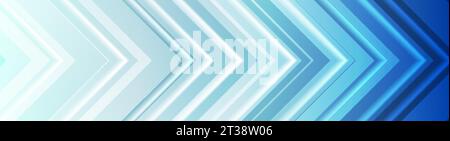 Technology blue abstract shiny background with arrows. Vector digital banner design Stock Vector