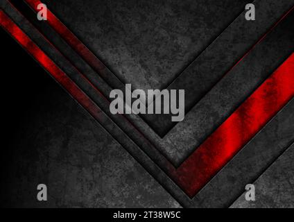 Glossy red and black grunge geometric abstract background. Vector retro design Stock Vector