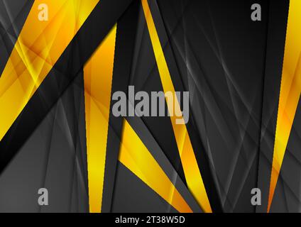 Orange and black abstract glossy corporate background. Vector design Stock Vector