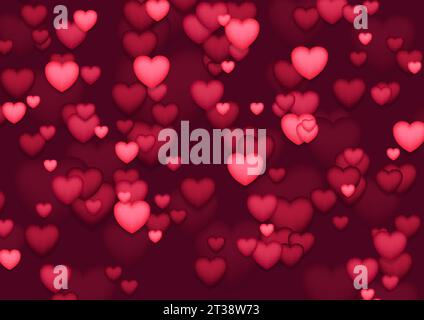 Red and pink hearts abstract St Valentines Day vector background Stock Vector