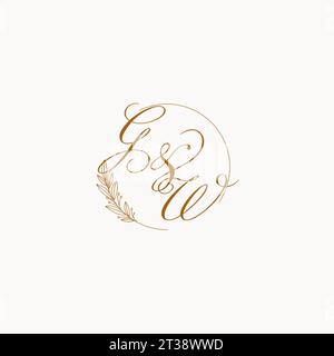 GW logo initials monogram with circular lines, minimalist and clean ...