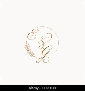 EG Initial letter circular line logo template vector with gradient ...