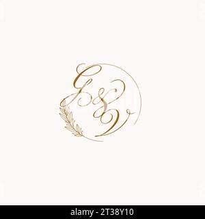 GV Initial letter circular line logo template vector with gradient ...