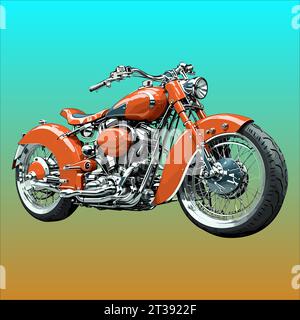 Road chopper motorcycle Stock Vector