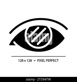 2D simple black glyph style color blindness icon Stock Vector