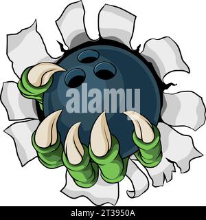 Bowling Ball Claw Cartoon Monster Animal Hand Stock Vector