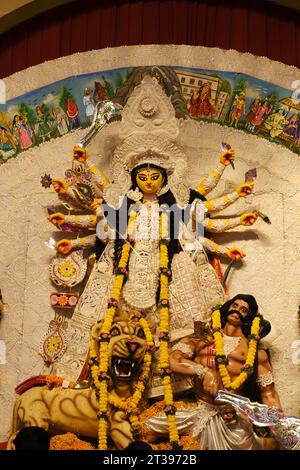 Pune, India 23rd October 2023, Durga Puja is the one of the most famous festival, Special Navratri Celebration of Maa Durga during a popular Indian hi Stock Photo