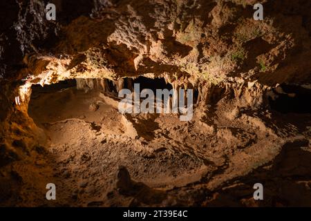 Amazing view of natural cave of Cave of Can Marca Ibiza formed with ...