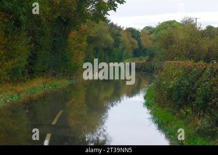 21st October Storm Babet flooding in Allerton Bywater,West Yorkshire,UK Stock Photo