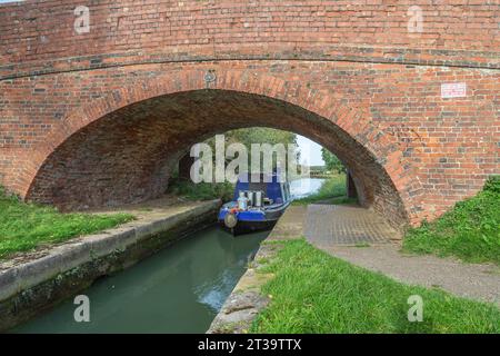 Locks on the Northampton arm of the River Nene, 17 Locks heading down into Northampton, England, UK. Stock Photo