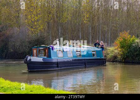 Locks on the Northampton arm of the River Nene, 17 Locks heading down into Northampton, England, UK. Stock Photo