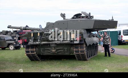 Challenger II, main battle tank of the British Army, , on display at the 2023 British Motor Show, Farnborough Stock Photo