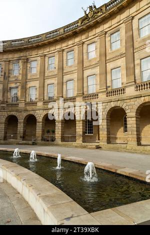 Buxton Royal Crescent now a 5-star spa hotel, Buxton, Derbyshire, England Stock Photo