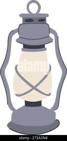 oil kerosene lamp cartoon vector illustration Stock Vector