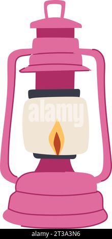 light kerosene lamp cartoon vector illustration Stock Vector