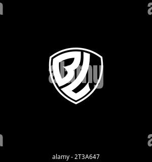 BL logo monogram emblem style with shield shape design template ideas Stock Vector