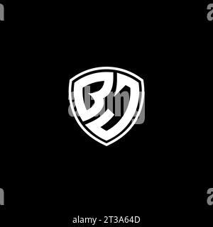 BJ logo monogram emblem style with shield shape design template ideas Stock Vector