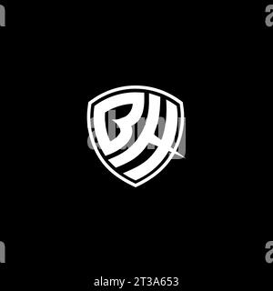 BH logo monogram emblem style with shield shape design template ideas Stock Vector