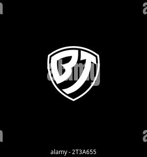 BT logo monogram emblem style with shield shape design template ideas Stock Vector