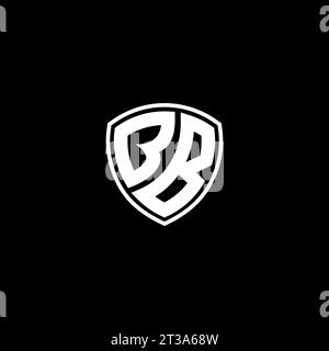BB logo monogram emblem style with shield shape design template ideas Stock Vector