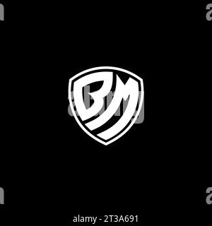 BM logo monogram emblem style with shield shape design template ideas Stock Vector
