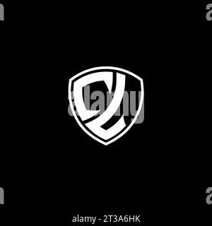 CL logo monogram emblem style with shield shape design template ideas Stock Vector
