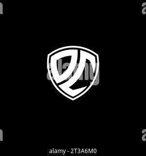 DC logo monogram emblem style with shield shape design template ideas Stock Vector