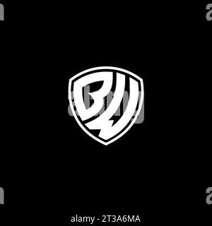 BW logo monogram emblem style with shield shape design template ideas Stock Vector