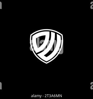 DU logo monogram emblem style with shield shape design template ideas Stock Vector