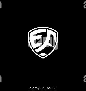 EF logo monogram emblem style with shield shape design template ideas Stock Vector