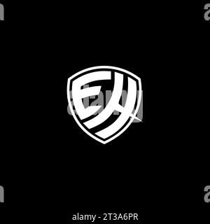 EH logo monogram emblem style with shield shape design template ideas Stock Vector