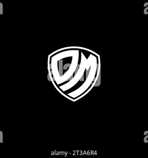 DM logo monogram emblem style with shield shape design template ideas Stock Vector