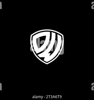 DW logo monogram emblem style with shield shape design template ideas Stock Vector