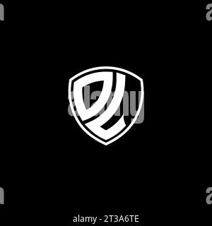 DL logo monogram emblem style with shield shape design template ideas Stock Vector