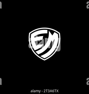 EM logo monogram emblem style with shield shape design template ideas Stock Vector