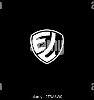 EL logo monogram emblem style with shield shape design template ideas Stock Vector