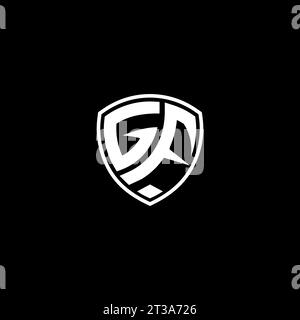 GF logo monogram emblem style with shield shape design template ideas Stock Vector