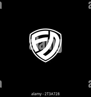 FD logo monogram emblem style with shield shape design template ideas Stock Vector