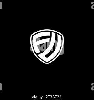 FU logo monogram emblem style with shield shape design template ideas Stock Vector