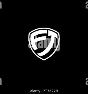 FT logo monogram emblem style with shield shape design template ideas Stock Vector