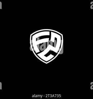 FZ logo monogram emblem style with shield shape design template ideas Stock Vector