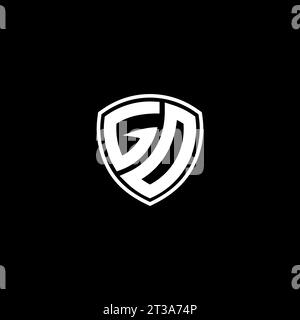 GO logo monogram emblem style with shield shape design template ideas Stock Vector