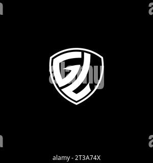 GL logo monogram emblem style with shield shape design template ideas Stock Vector