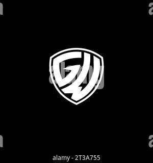 GW logo monogram emblem style with shield shape design template ideas Stock Vector