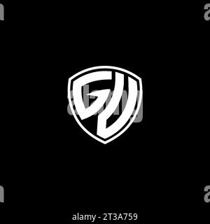 GV logo monogram emblem style with shield shape design template ideas Stock Vector