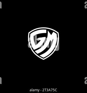GM logo monogram emblem style with shield shape design template ideas Stock Vector