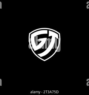 GT logo monogram emblem style with shield shape design template ideas Stock Vector